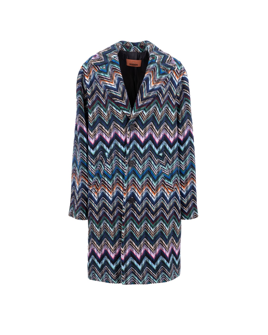 shop MISSONI  Cappotto: Missoni cappotto chevron misto lana e cotone.
Cappotto lungo.
Fantasia chevron.
Tasche a toppa.
Composizione: 74% lana, 26% cotone.
Made in Italy.. DS24WC0H BC004K-SM9F9 number 2760521